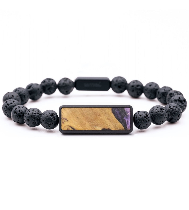 Lava Bead Wood+Resin Bracelet - Ibrahim (Purple, 684807)