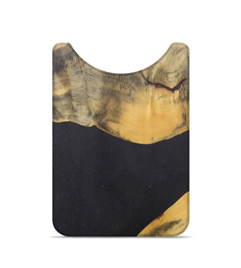 Live Edge Wood+Resin Wallet - Adalyn (Pure Black, 685015)