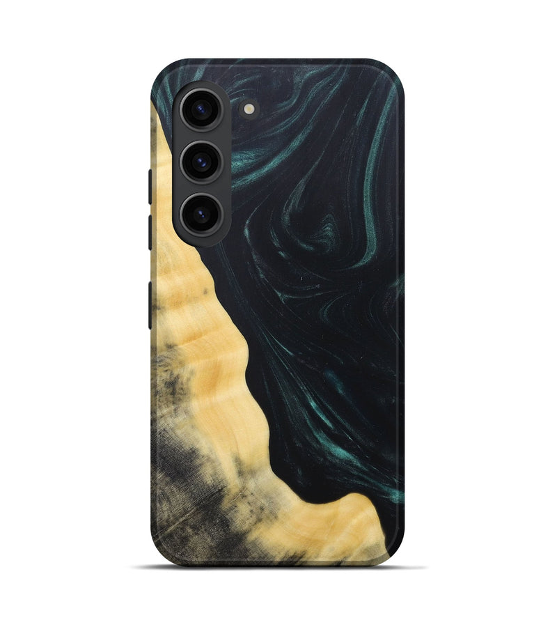Galaxy S23 Wood+Resin Live Edge Phone Case - Shaun (Green, 685018)