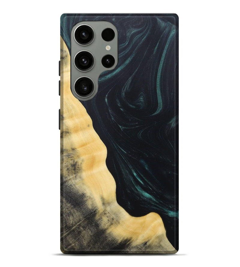 Galaxy S23 Ultra Wood+Resin Live Edge Phone Case - Shaun (Green, 685018)