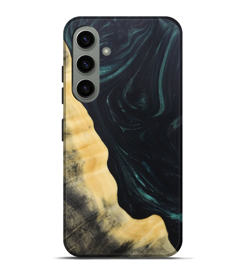 Galaxy S24 Plus Wood+Resin Live Edge Phone Case - Shaun (Green, 685018)