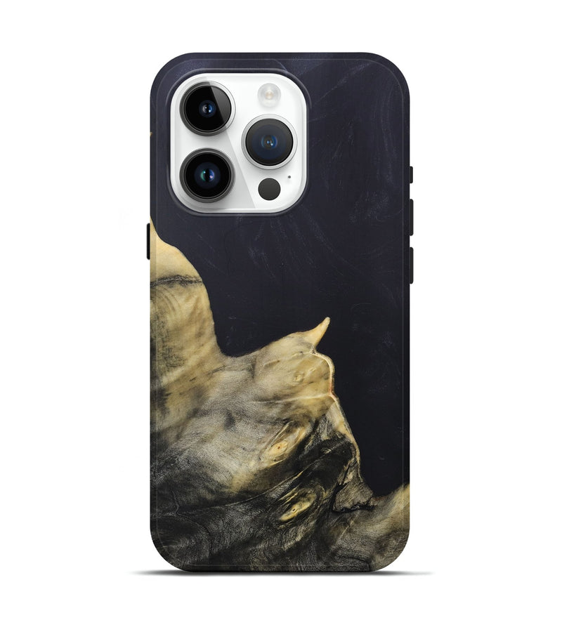 iPhone 15 Pro Wood+Resin Live Edge Phone Case - Kailani (Pure Black, 685019)