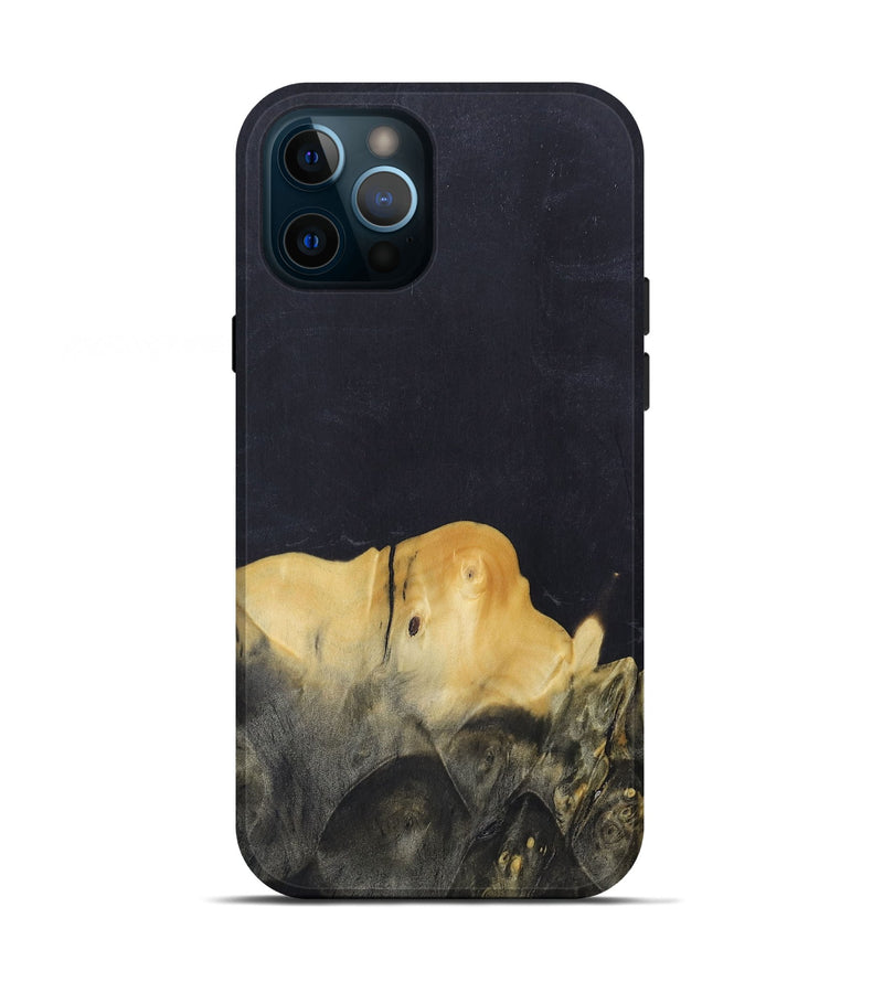 iPhone 12 Pro Wood+Resin Live Edge Phone Case - Kira (Pure Black, 685020)