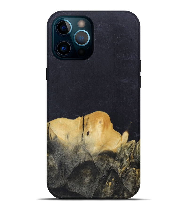 iPhone 12 Pro Max Wood+Resin Live Edge Phone Case - Kira (Pure Black, 685020)