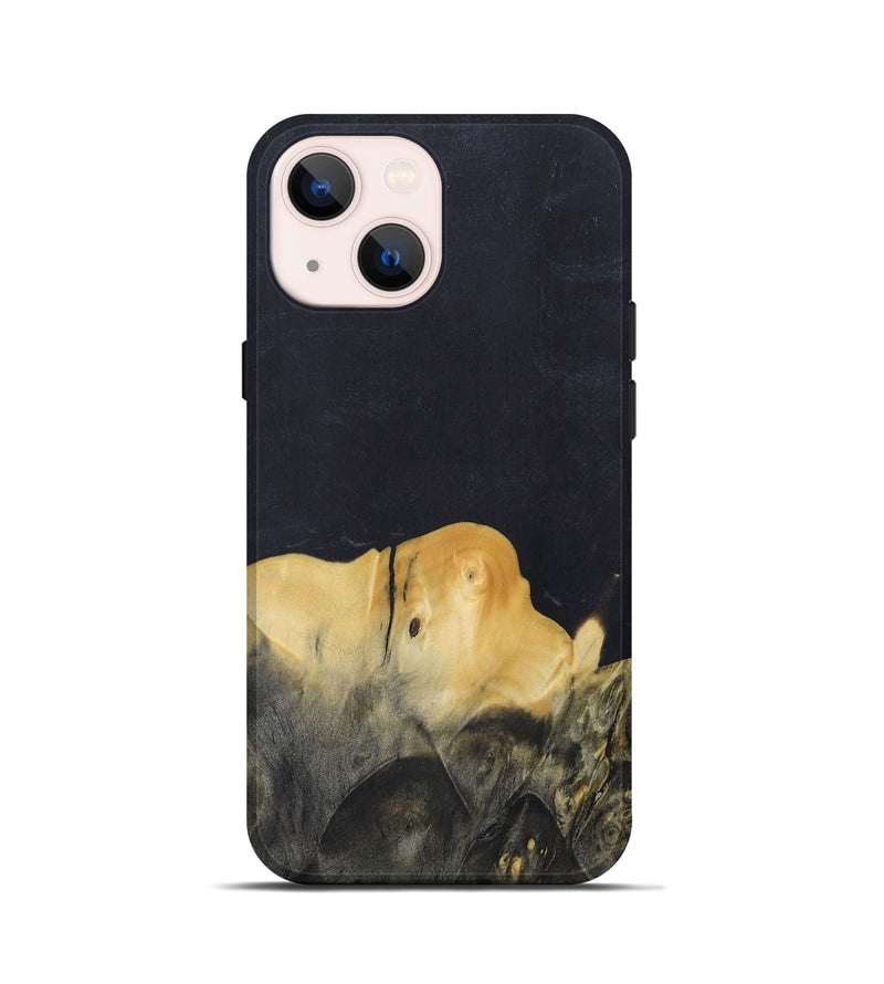 iPhone 13 mini Wood+Resin Live Edge Phone Case - Kira (Pure Black, 685020)