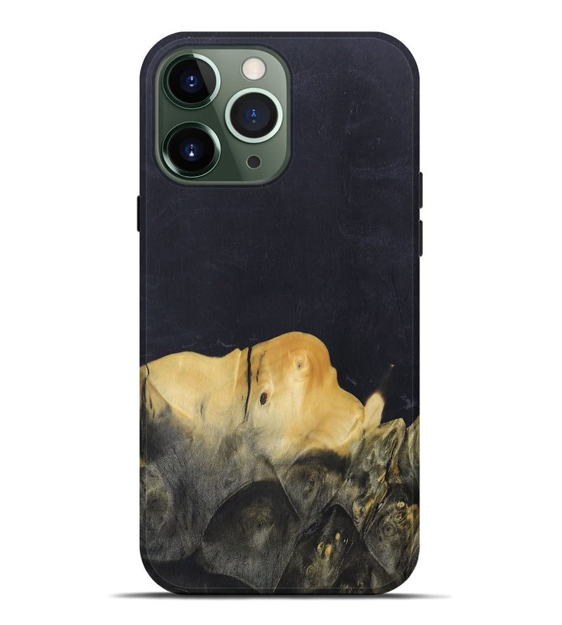 iPhone 13 Pro Max Wood+Resin Live Edge Phone Case - Kira (Pure Black, 685020)