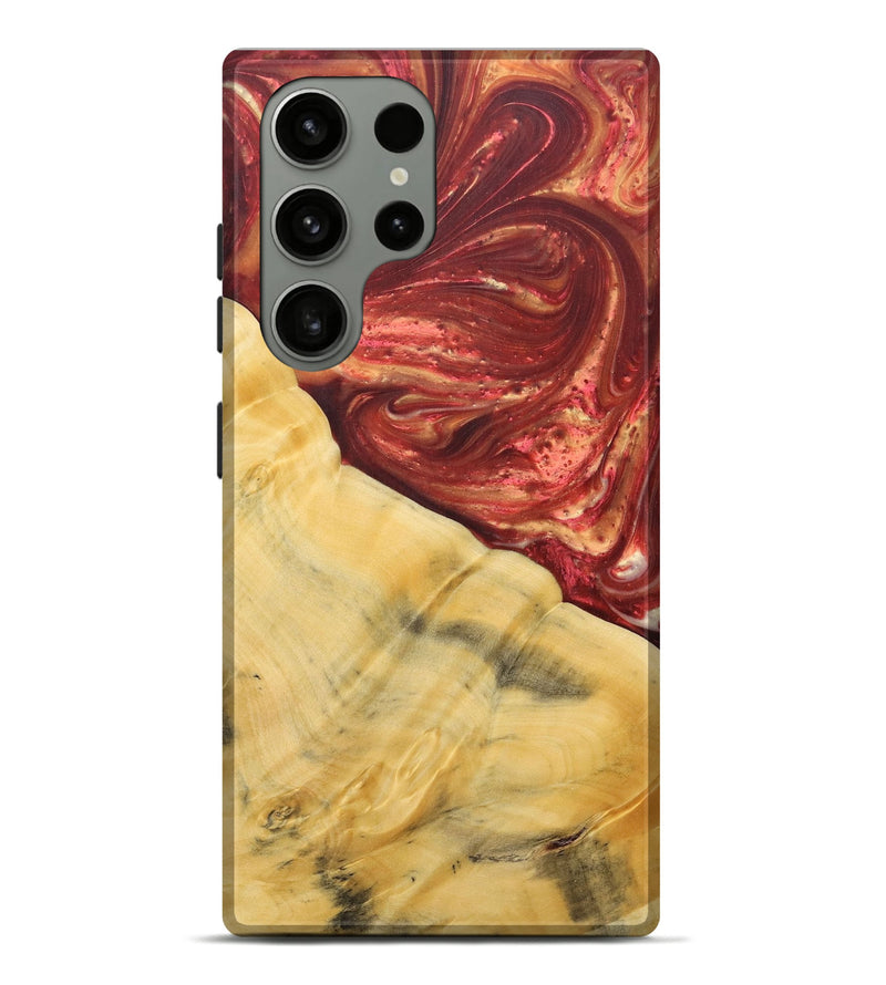 Galaxy S23 Ultra Wood+Resin Live Edge Phone Case - Lennox (Red, 685031)