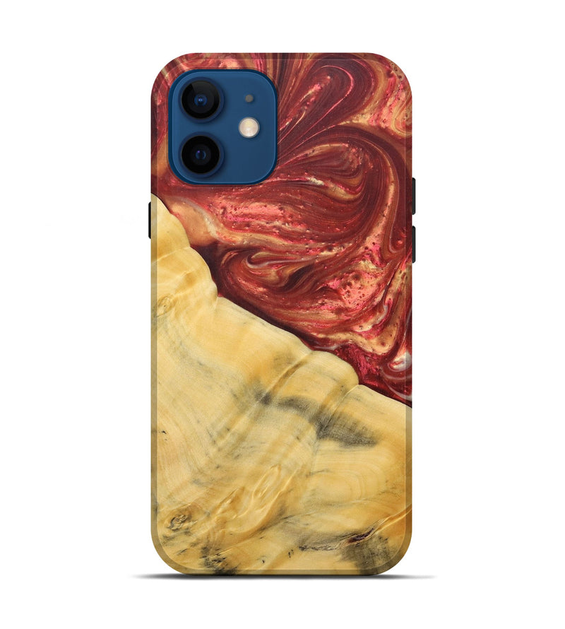 iPhone 12 Wood+Resin Live Edge Phone Case - Lennox (Red, 685031)