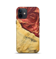 iPhone 12 mini Wood+Resin Live Edge Phone Case - Lennox (Red, 685031)