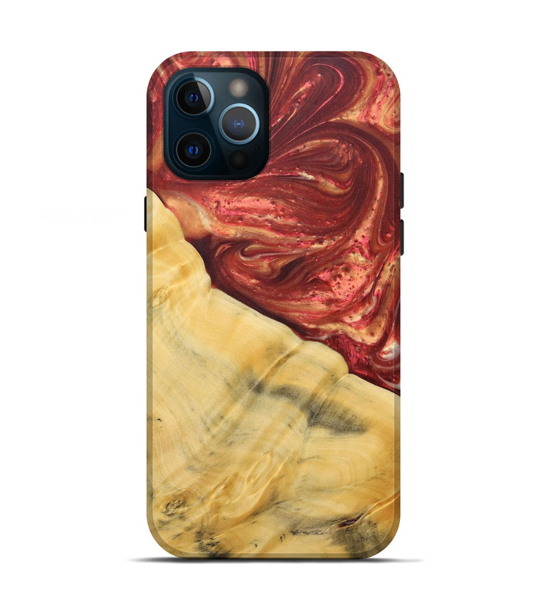 iPhone 12 Pro Wood+Resin Live Edge Phone Case - Lennox (Red, 685031)