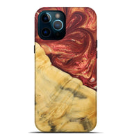 iPhone 12 Pro Max Wood+Resin Live Edge Phone Case - Lennox (Red, 685031)