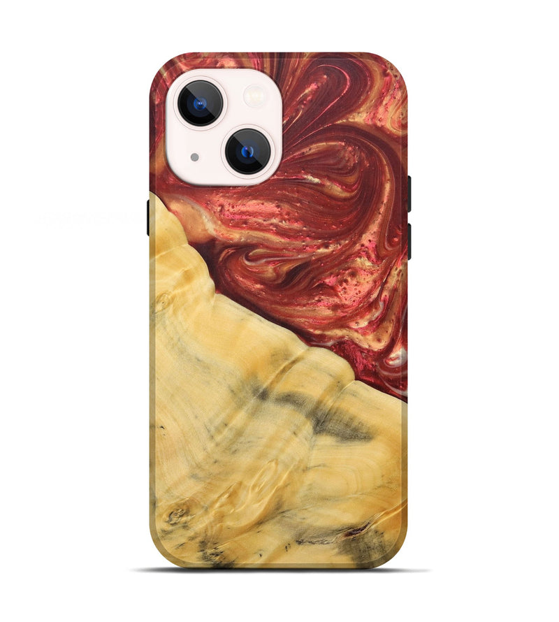 iPhone 13 Wood+Resin Live Edge Phone Case - Lennox (Red, 685031)