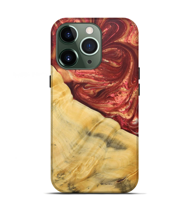 iPhone 13 Pro Wood+Resin Live Edge Phone Case - Lennox (Red, 685031)