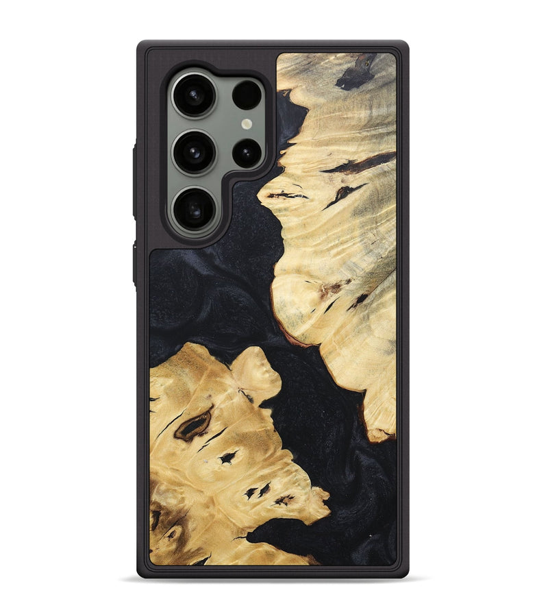 Galaxy S24 Ultra Wood+Resin Phone Case - Rylee (Pure Black, 685193)