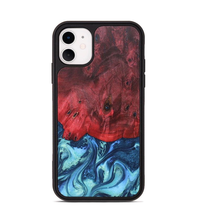 iPhone 11 Wood+Resin Phone Case - Finley (Blue, 685196)