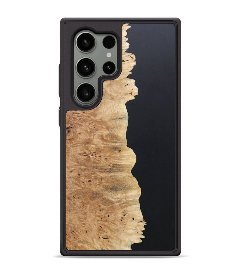 Galaxy S24 Ultra Wood+Resin Phone Case - Scarlet (Pure Black, 685296)