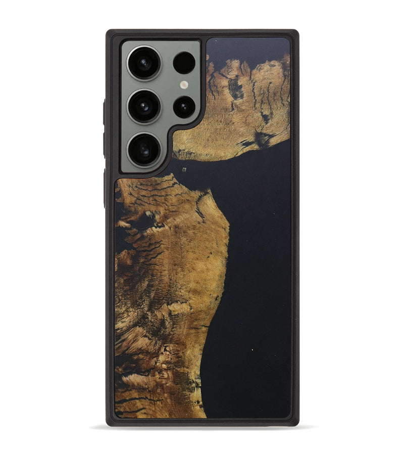 Galaxy S23 Ultra Wood+Resin Phone Case - Jalen (Pure Black, 685304)