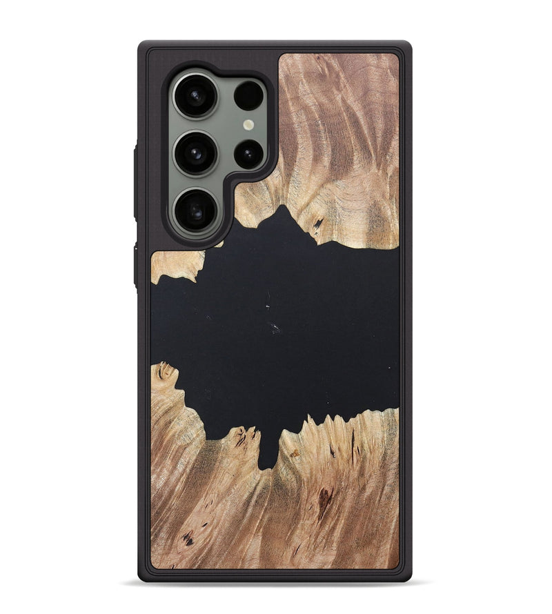 Galaxy S24 Ultra Wood+Resin Phone Case - Charlie (Pure Black, 685306)