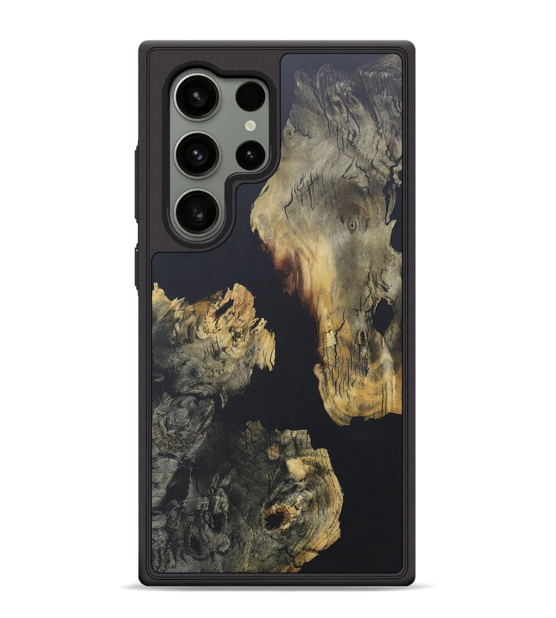 Galaxy S24 Ultra Wood+Resin Phone Case - Jordan (Pure Black, 685308)