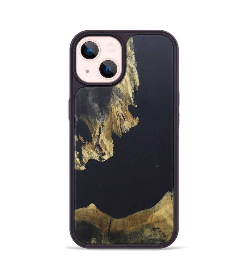 iPhone 14 Wood+Resin Phone Case - Dulce (Pure Black, 685309)