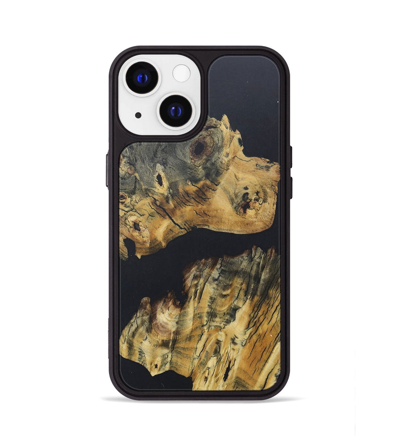 iPhone 13 Wood+Resin Phone Case - Yahir (Pure Black, 685313)