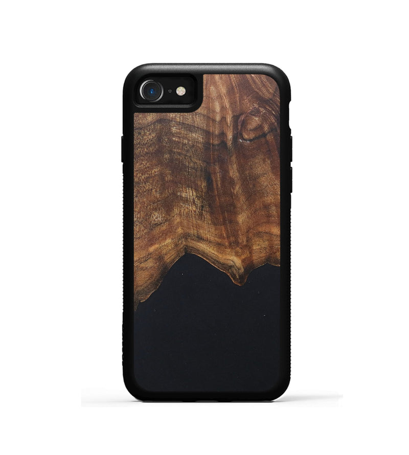 iPhone SE Wood+Resin Phone Case - Connie (Pure Black, 685320)