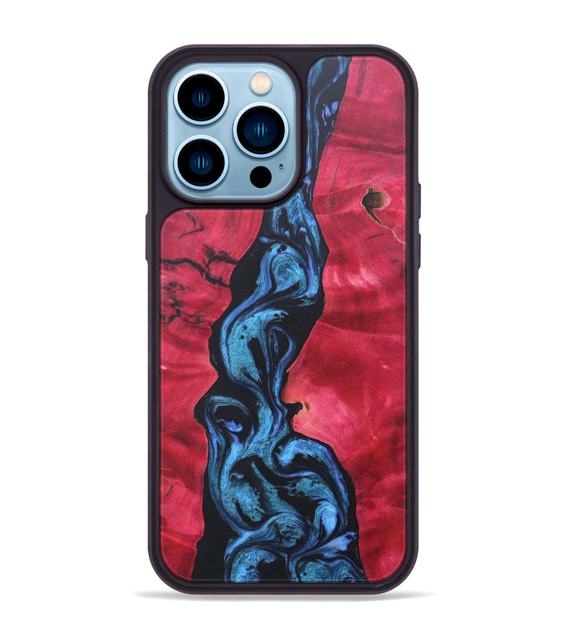 iPhone 14 Pro Max Wood+Resin Phone Case - Rickey (Blue, 685398)