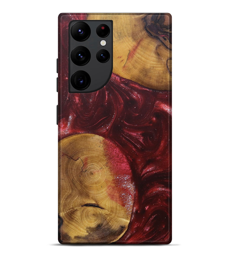 Galaxy S22 Ultra Wood+Resin Live Edge Phone Case - Alexis (Red, 685416)