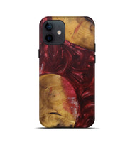 iPhone 12 mini Wood+Resin Live Edge Phone Case - Alexis (Red, 685416)