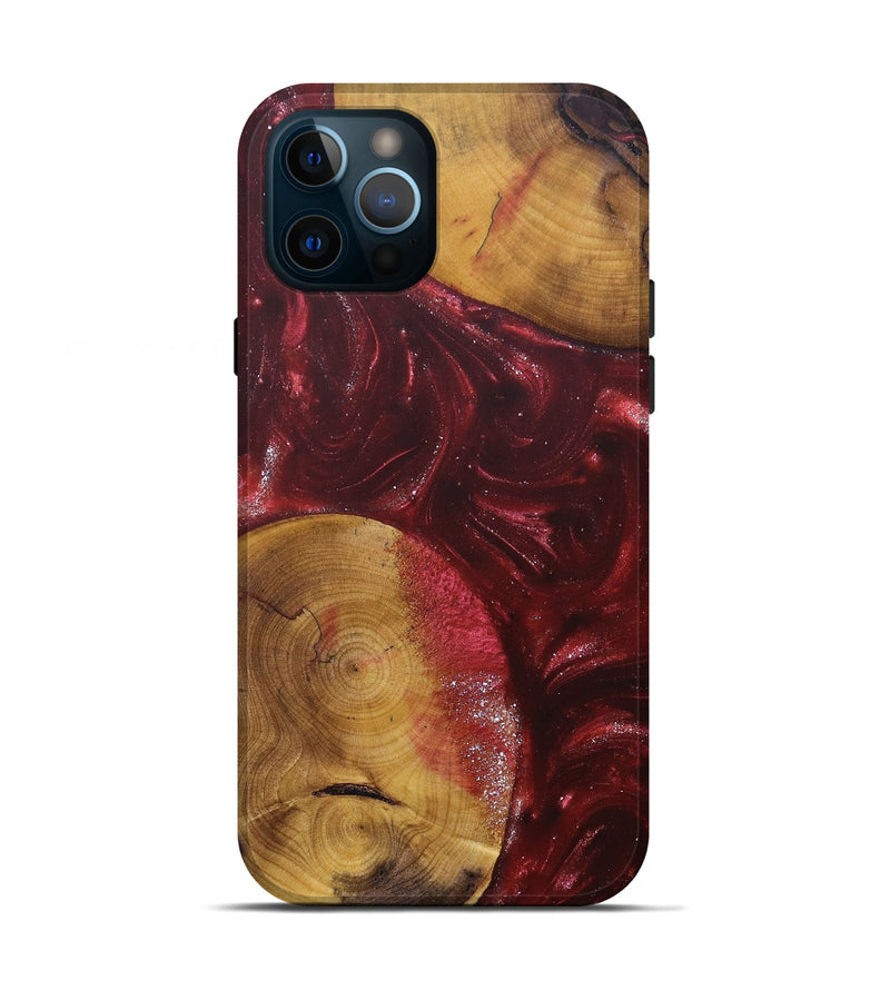 iPhone 12 Pro Wood+Resin Live Edge Phone Case - Alexis (Red, 685416)