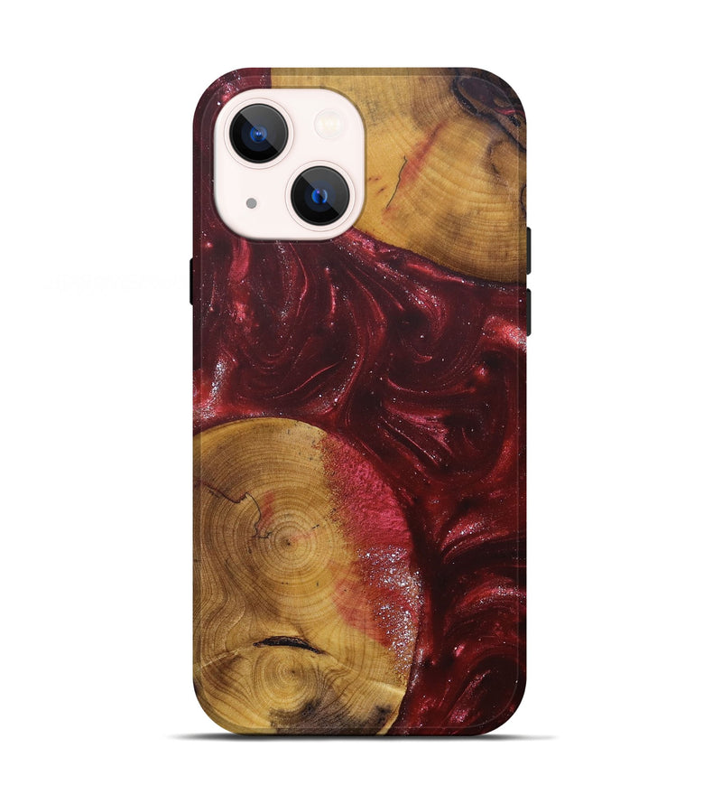 iPhone 13 Wood+Resin Live Edge Phone Case - Alexis (Red, 685416)