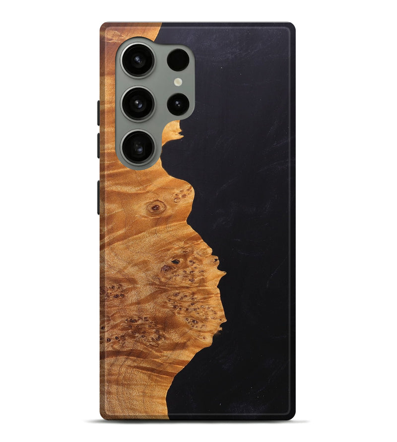 Galaxy S24 Ultra Wood+Resin Live Edge Phone Case - Emma (Pure Black, 685430)