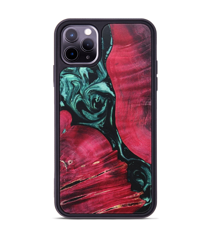 iPhone 11 Pro Max Wood+Resin Phone Case - Terrell (Green, 685509)