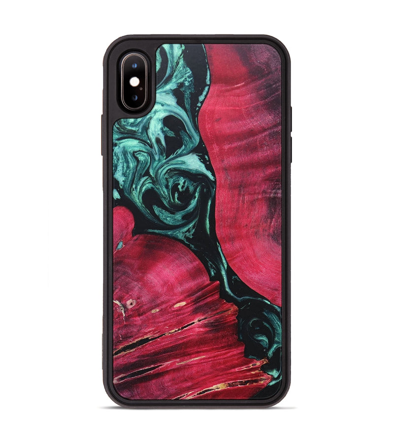 iPhone Xs Max Wood+Resin Phone Case - Terrell (Green, 685509)