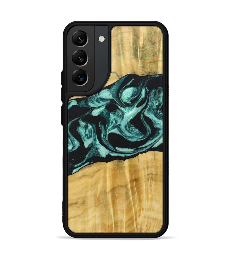 Galaxy S22 Plus Wood+Resin Phone Case - Paislee (Green, 685514)