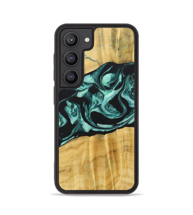 Galaxy S23 Wood+Resin Phone Case - Paislee (Green, 685514)