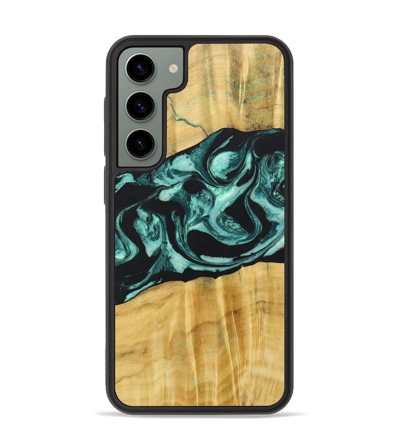 Galaxy S23 Plus Wood+Resin Phone Case - Paislee (Green, 685514)