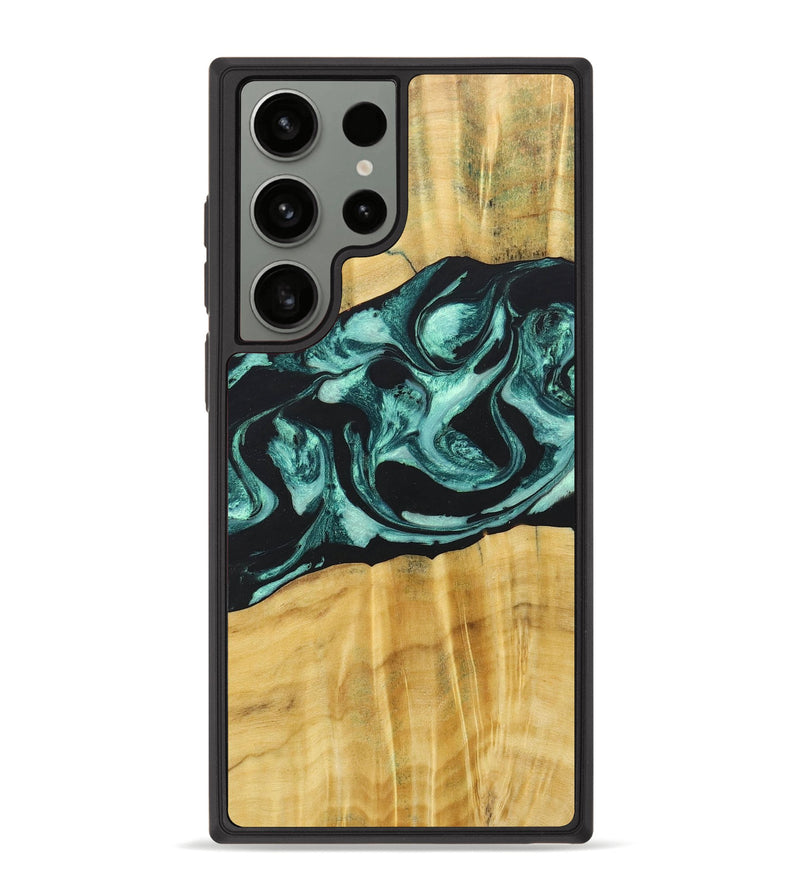 Galaxy S23 Ultra Wood+Resin Phone Case - Paislee (Green, 685514)