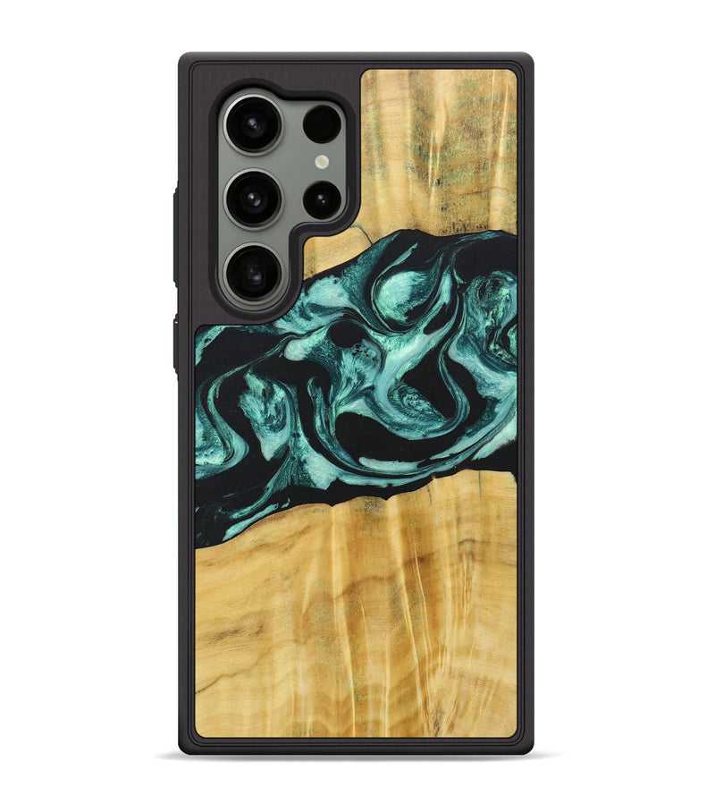 Galaxy S24 Ultra Wood+Resin Phone Case - Paislee (Green, 685514)