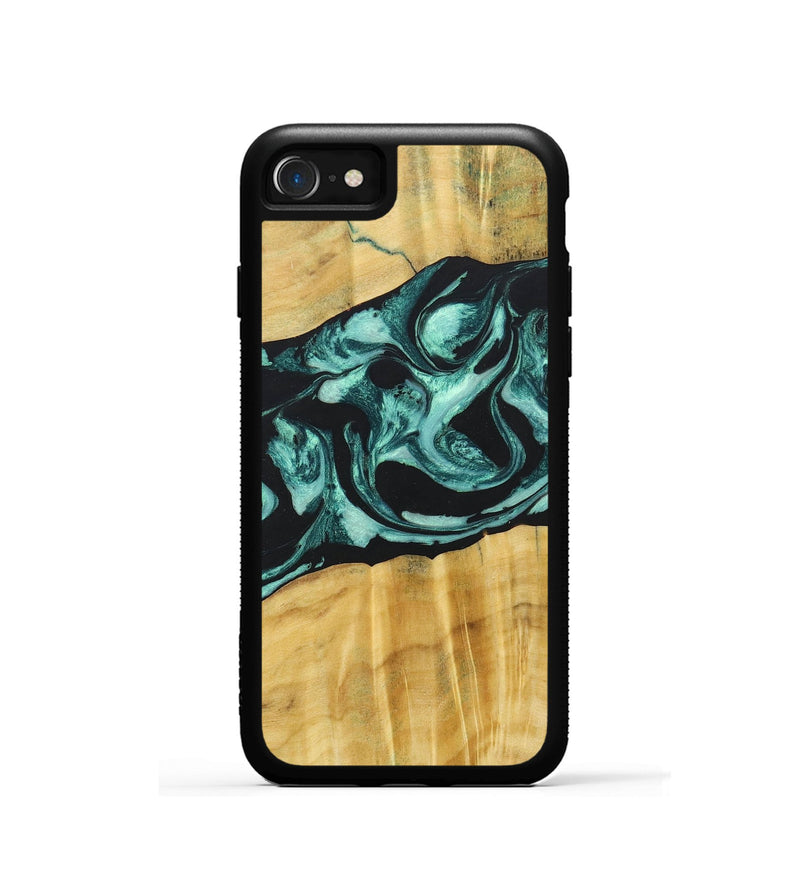 iPhone SE Wood+Resin Phone Case - Paislee (Green, 685514)