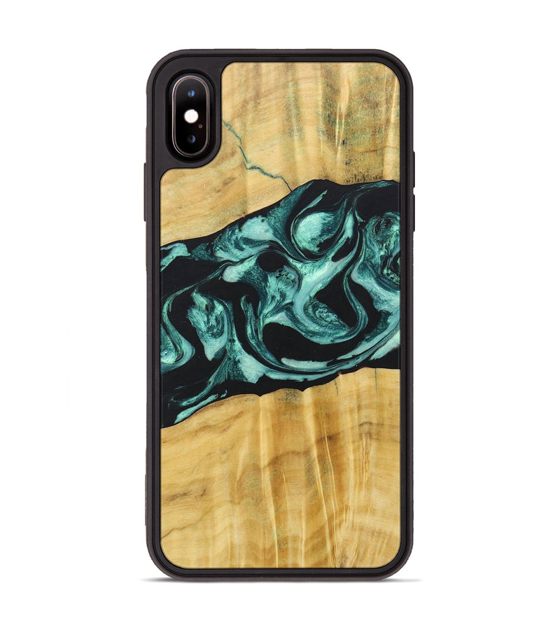 iPhone Xs Max Wood+Resin Phone Case - Paislee (Green, 685514)