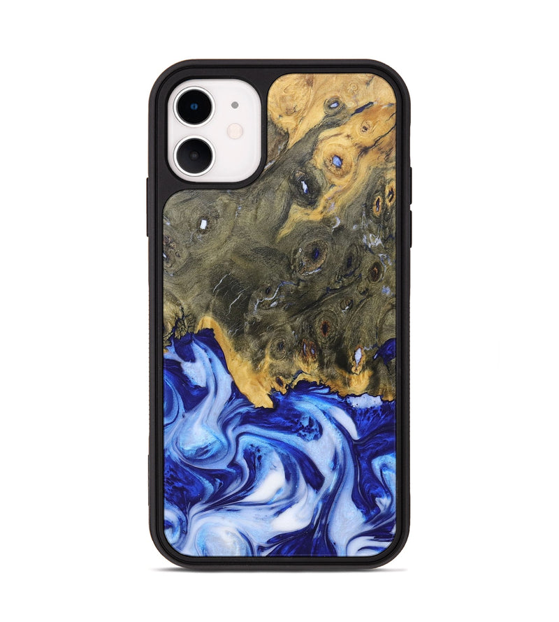 iPhone 11 Wood+Resin Phone Case - Juanita (Blue, 685527)