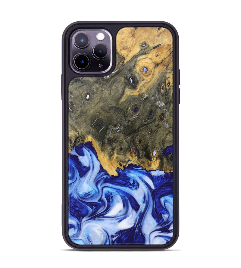 iPhone 11 Pro Max Wood+Resin Phone Case - Juanita (Blue, 685527)