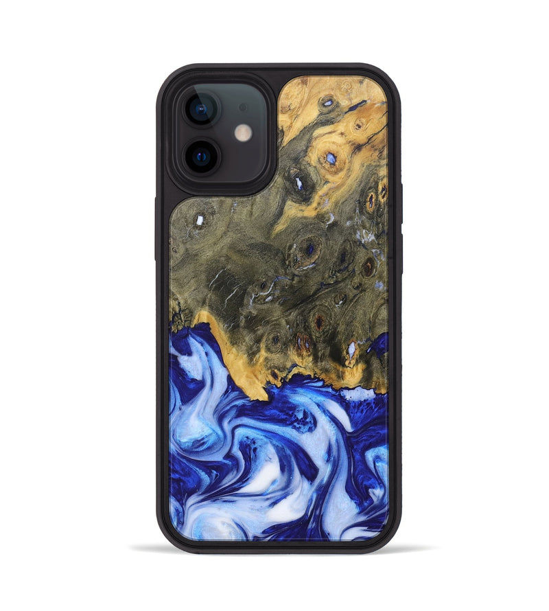 iPhone 12 Wood+Resin Phone Case - Juanita (Blue, 685527)