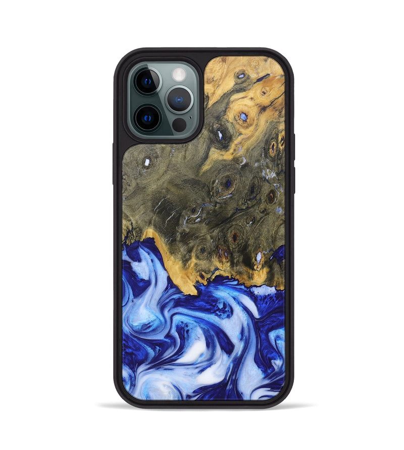 iPhone 12 Pro Wood+Resin Phone Case - Juanita (Blue, 685527)