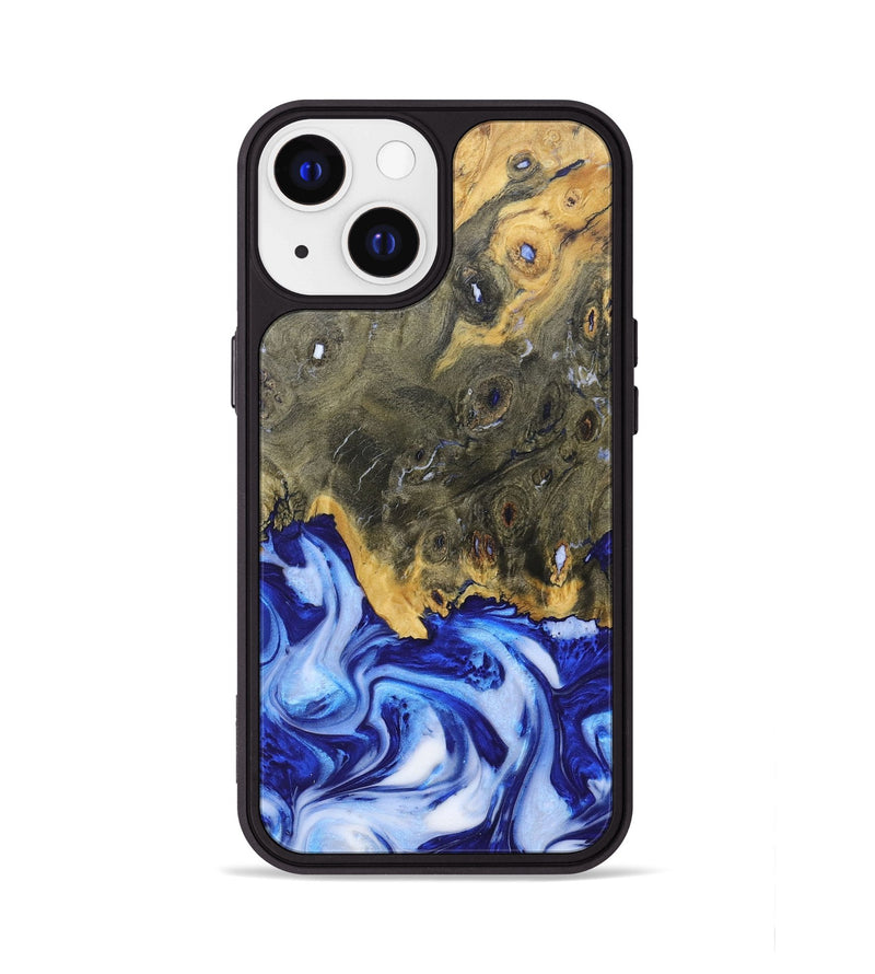 iPhone 13 Wood+Resin Phone Case - Juanita (Blue, 685527)