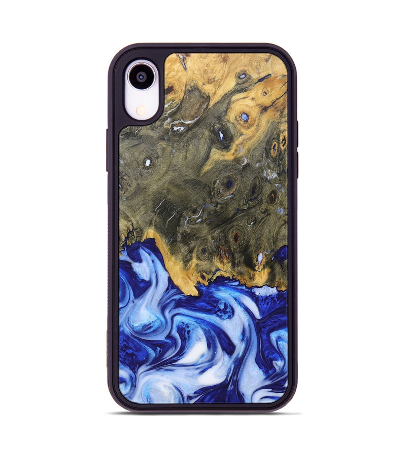 iPhone Xr Wood+Resin Phone Case - Juanita (Blue, 685527)