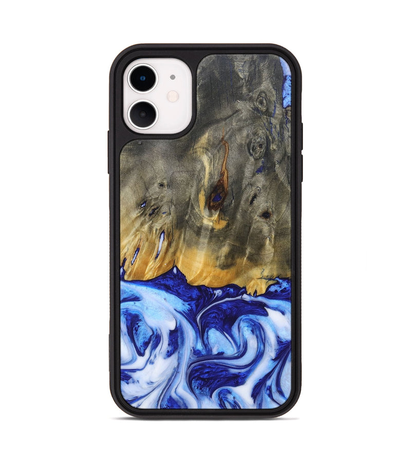 iPhone 11 Wood+Resin Phone Case - Molly (Blue, 685529)