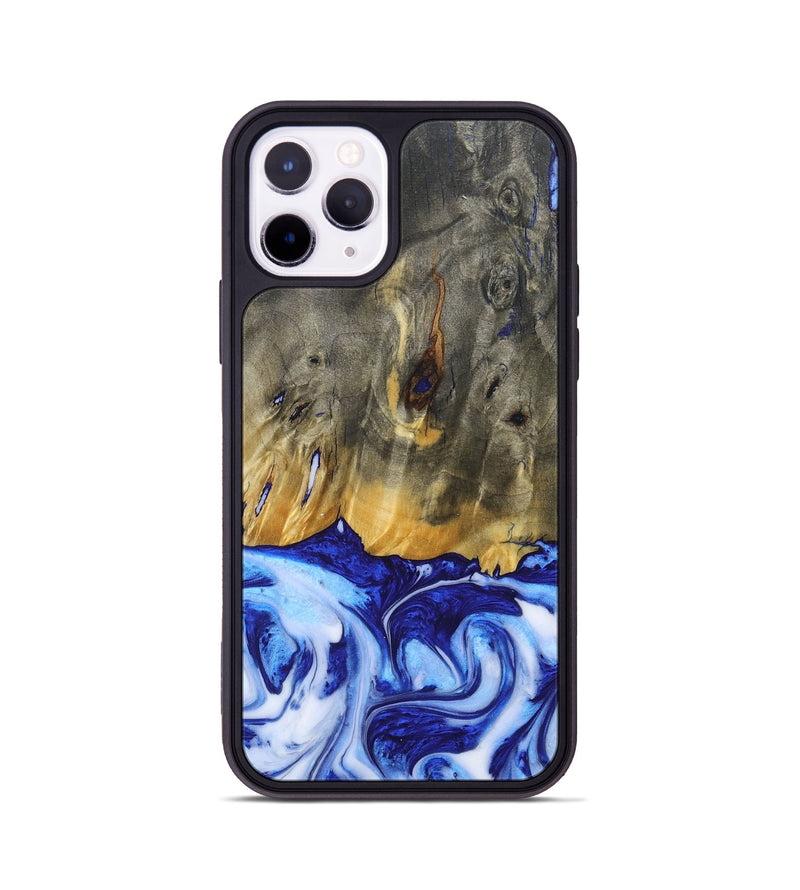 iPhone 11 Pro Wood+Resin Phone Case - Molly (Blue, 685529)