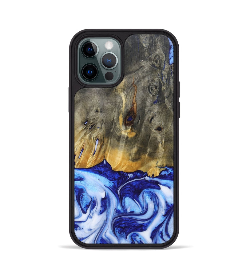 iPhone 12 Pro Wood+Resin Phone Case - Molly (Blue, 685529)
